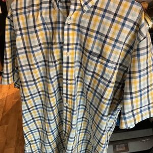 L.L. Bean Men’s XL Button Down Short Sleeve Dress Shirt Plaid Regular Fit